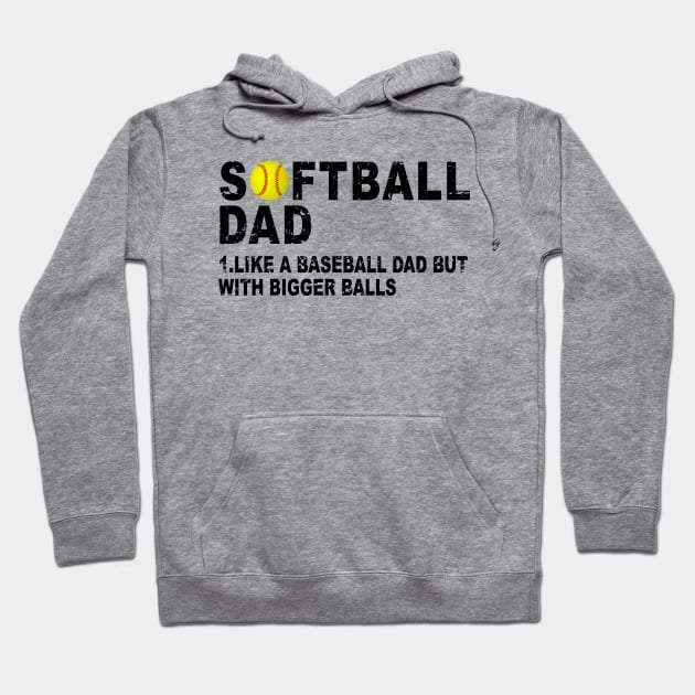 Father's Softball Dad like A Baseball but with Bigger Balls Hoodie by ZimBom Designer